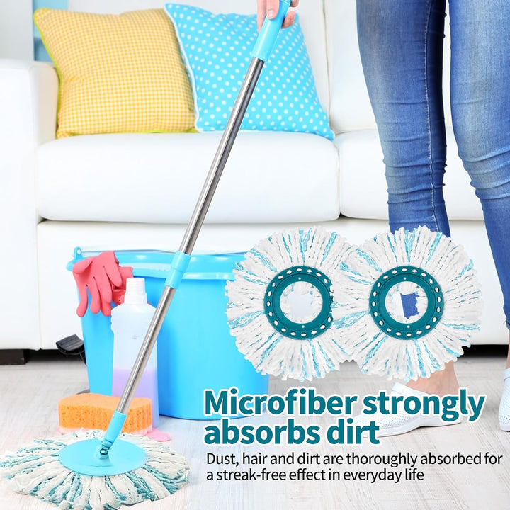 Clean Twist Disc Mop, 4 Stück Wischmop Ersatzbezug Kompatible Ersatzmoppköpfe Ersatzkopf für Leifhei