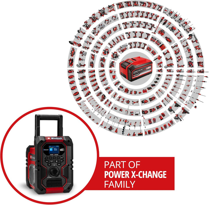 Einhell Akku-Baustellenradio TE-CR 18 Li DAB+/FM/BT - Solo Power X-Change (18 V, DAB+, FM, Bluetooth