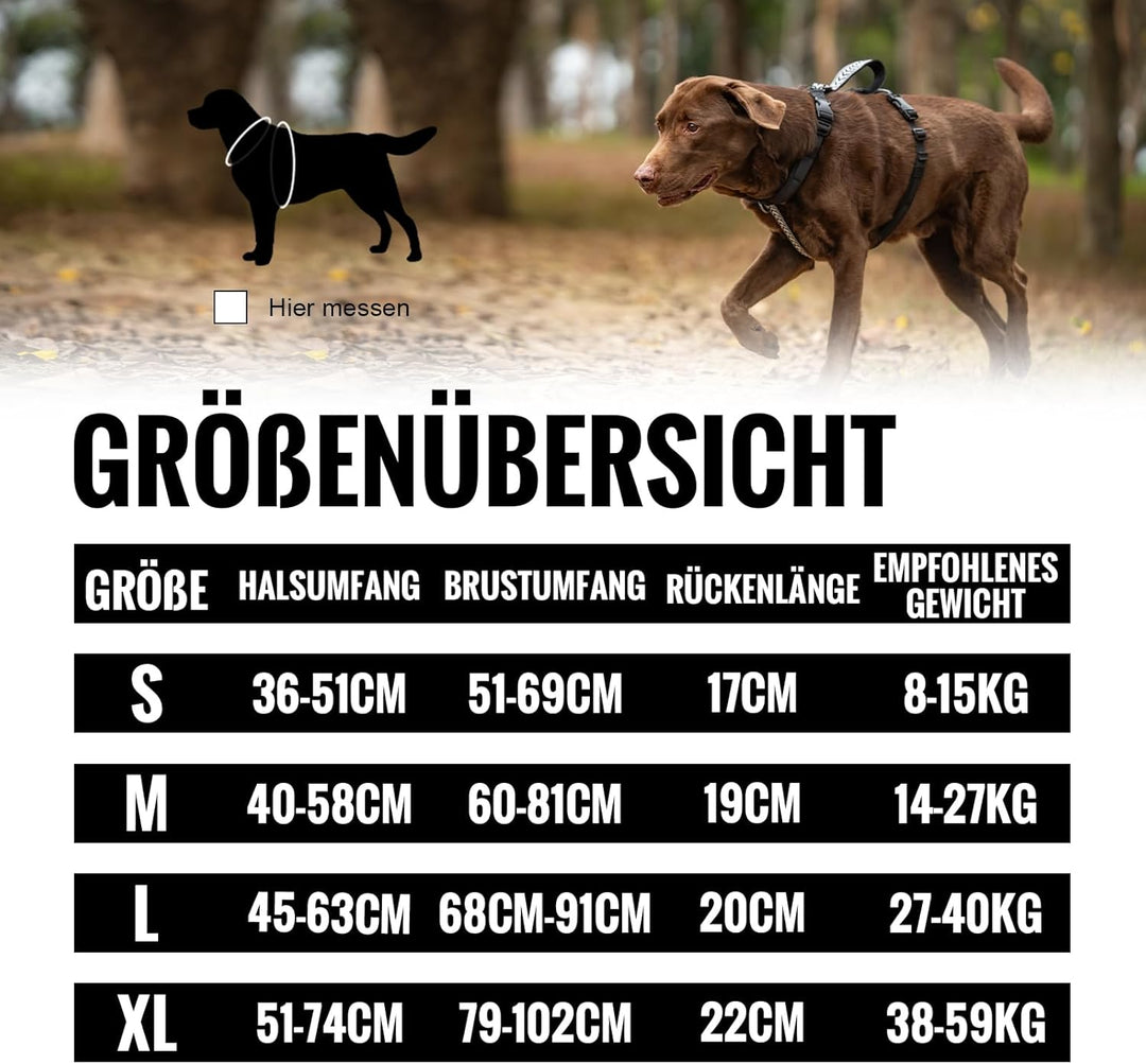 Arblina Hundegeschirr, Ausbruchsicheres Antizuggeschirr für Kleine, Mittlere und Grosse Hunde, Hunde