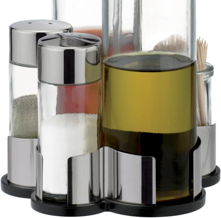 Tescoma Tischset Essig-Öl-Salz-Pfeffer-Zahnstocher, Grau, 49.5 x 26.5 x 26 cm, 49.5 x 26.5 x 26 cm