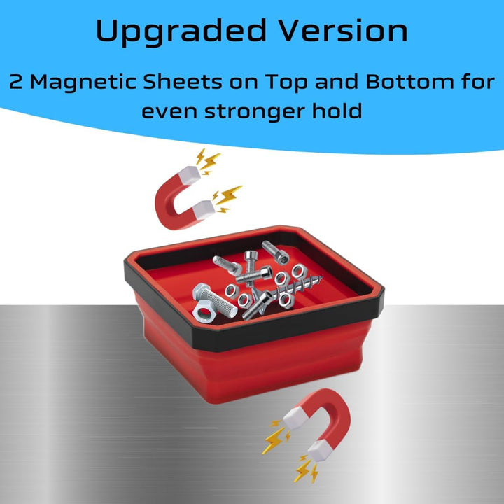 Bagulet faltbares Magnettablett aus Silikon, 4er-Pack – faltbarer Kleinteile-Organizer – zum Aufbewa