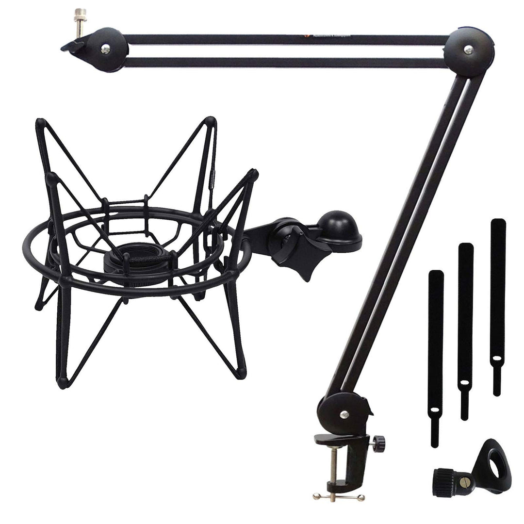 Samson SP04TB Mikrofon-Spinne Schwarz + keepdrum MS138 Gelenkarm-Stativ