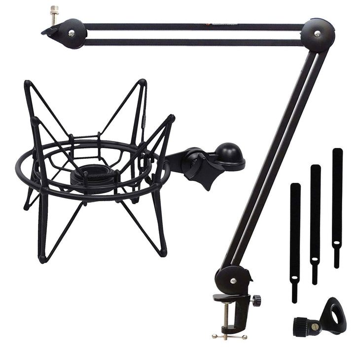 Samson SP04TB Mikrofon-Spinne Schwarz + keepdrum MS138 Gelenkarm-Stativ