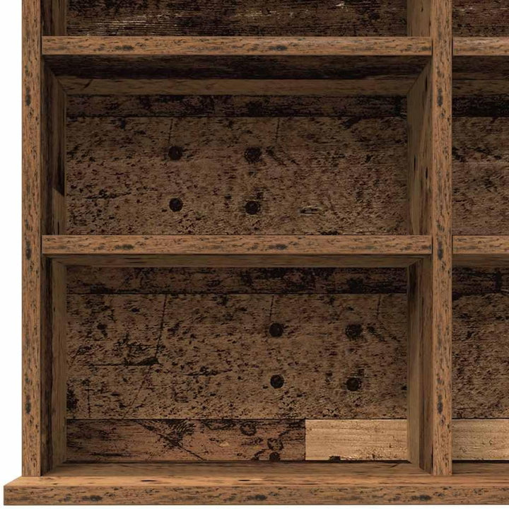 vidaXL CD Regal mit Regal Altholz 101 x 23 x 177,5 cm Holzwerkstoff, Moderner, rechteckiger Mediensp