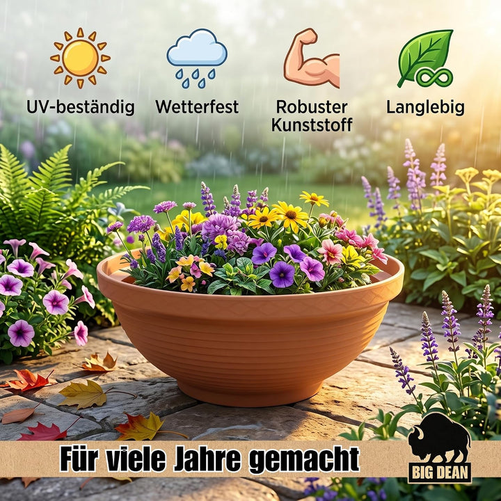 BigDean XXL Schale 65cm x 24 cm hoch Pflanzschale Miniteich