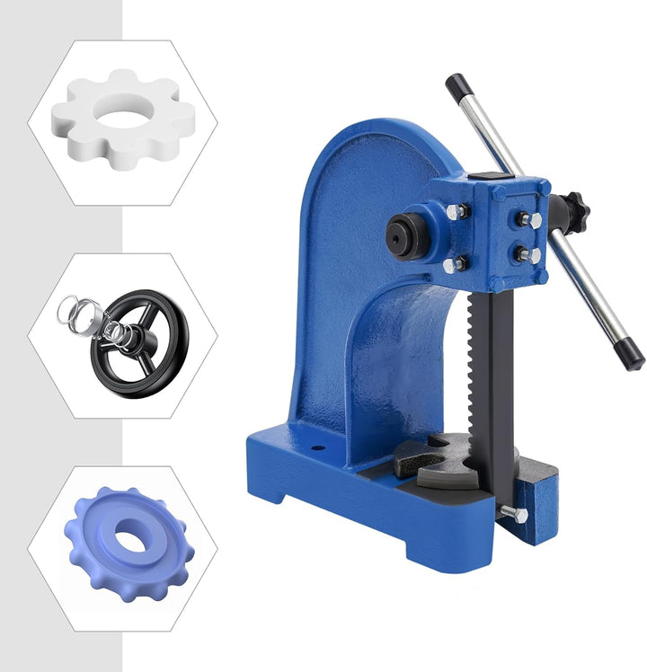 1T Manuelle Dornpresse Präzisions Handpresse Manuelle Desktop-Stanzpresse aus Gusseisen Handhebelpre