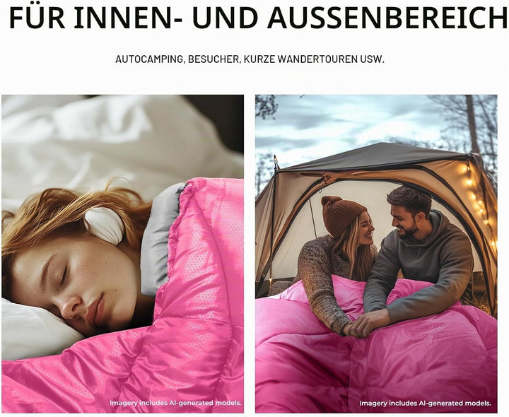 Schlafsack für Erwachsene bei Kälte, Tragbar, Wasserdicht, Leichtgewichtiger Schlafsack für Grosse P