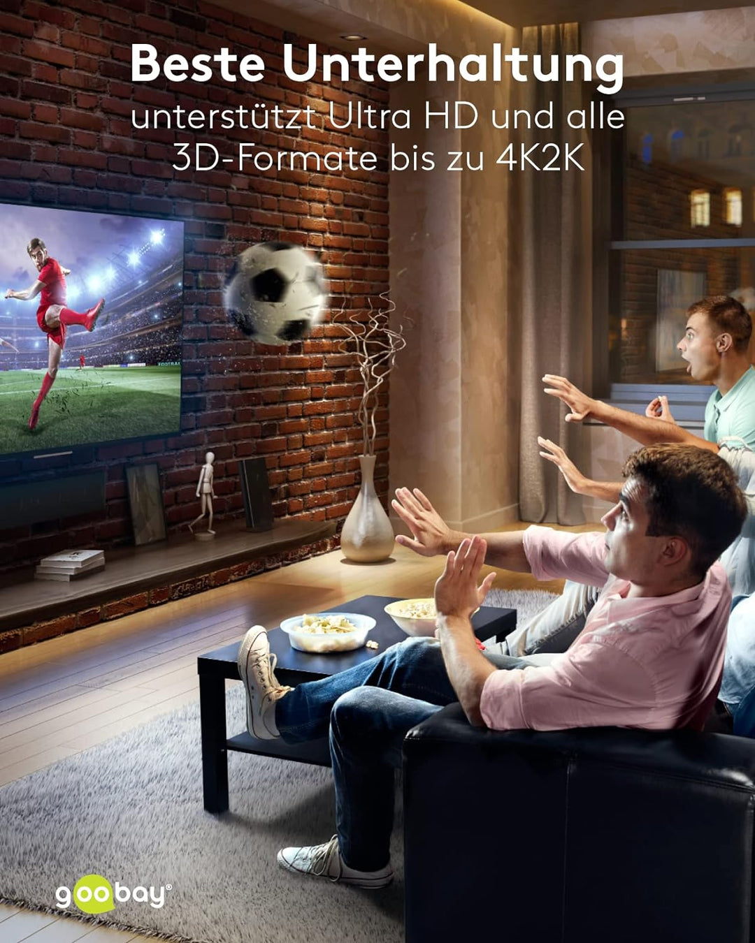 goobay 58479 HDMI Matrix Schalter 4 auf 2 / Matrix Switch Splitter 4k @ 60Hz / Mit Fernbedienung für