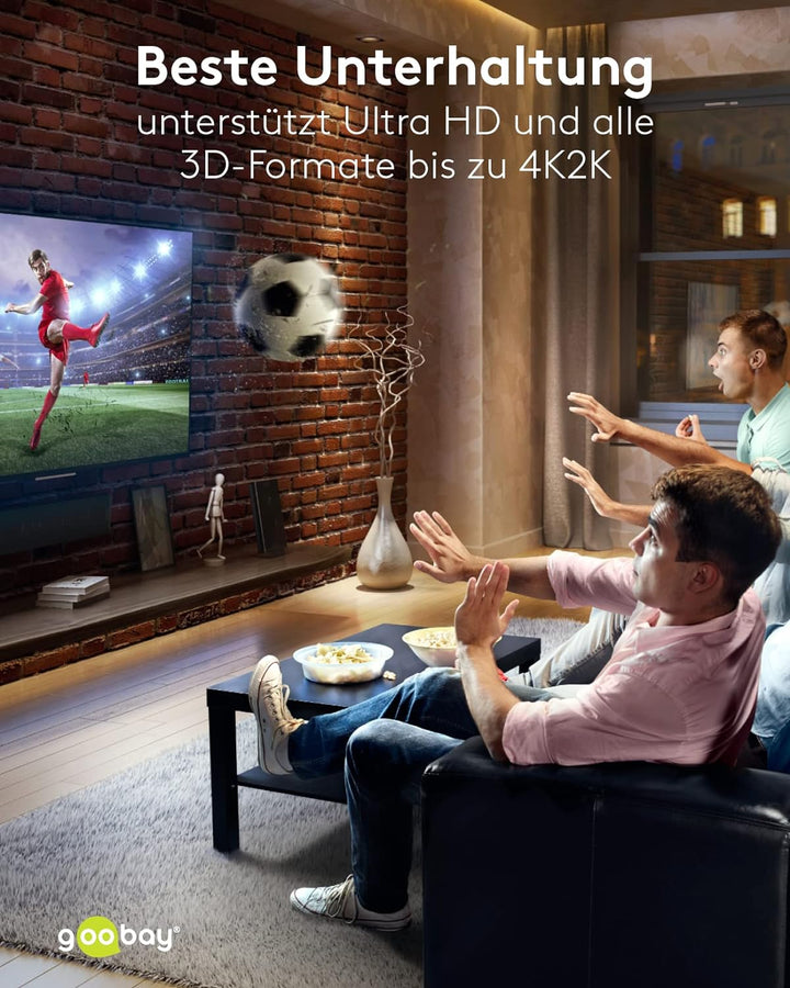 goobay 58479 HDMI Matrix Schalter 4 auf 2 / Matrix Switch Splitter 4k @ 60Hz / Mit Fernbedienung für