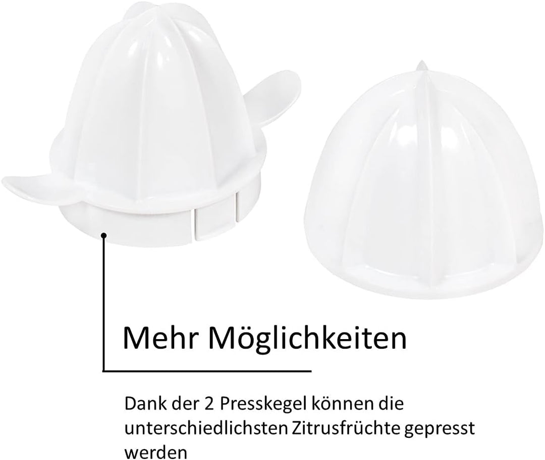 Exquisit Zitruspresse ZP 3001 wet | Saftpresse mit 2 unterschiedlichen Presskegeln | Links- und Rech