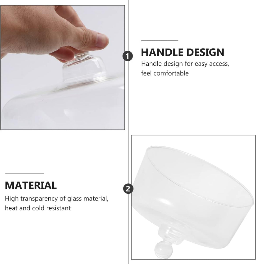 HEMOTON 24X18CM Glashaube Fliegenhaube Abdeckhaube Glasglocke Kuchenglocke Tortenglocke Obsthaube Ku