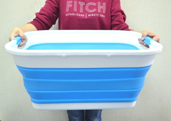 SAMMART 41L Collapsible Plastic Laundry Basket - Foldable Pop Up Storage Container/Organizer - Porta