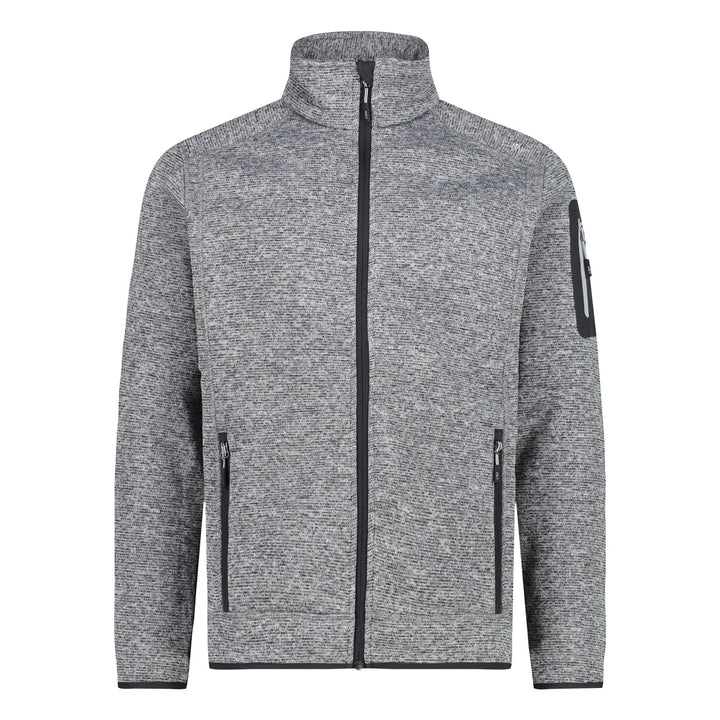 CMP Herren Strickfleece Jacke 3h60747n Jacke 48 Eis-Titan-Schwarz, 48 Eis-Titan-Schwarz