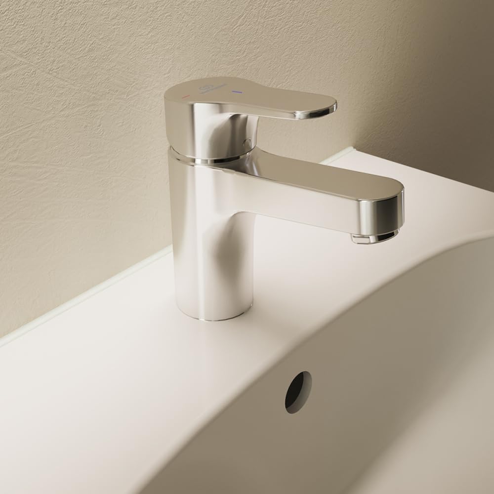 Ideal Standard Cerabase Waschtischarmatur, Auslaufhöhe 84 mm, wassersparender Wasserhahn Badezimmer,