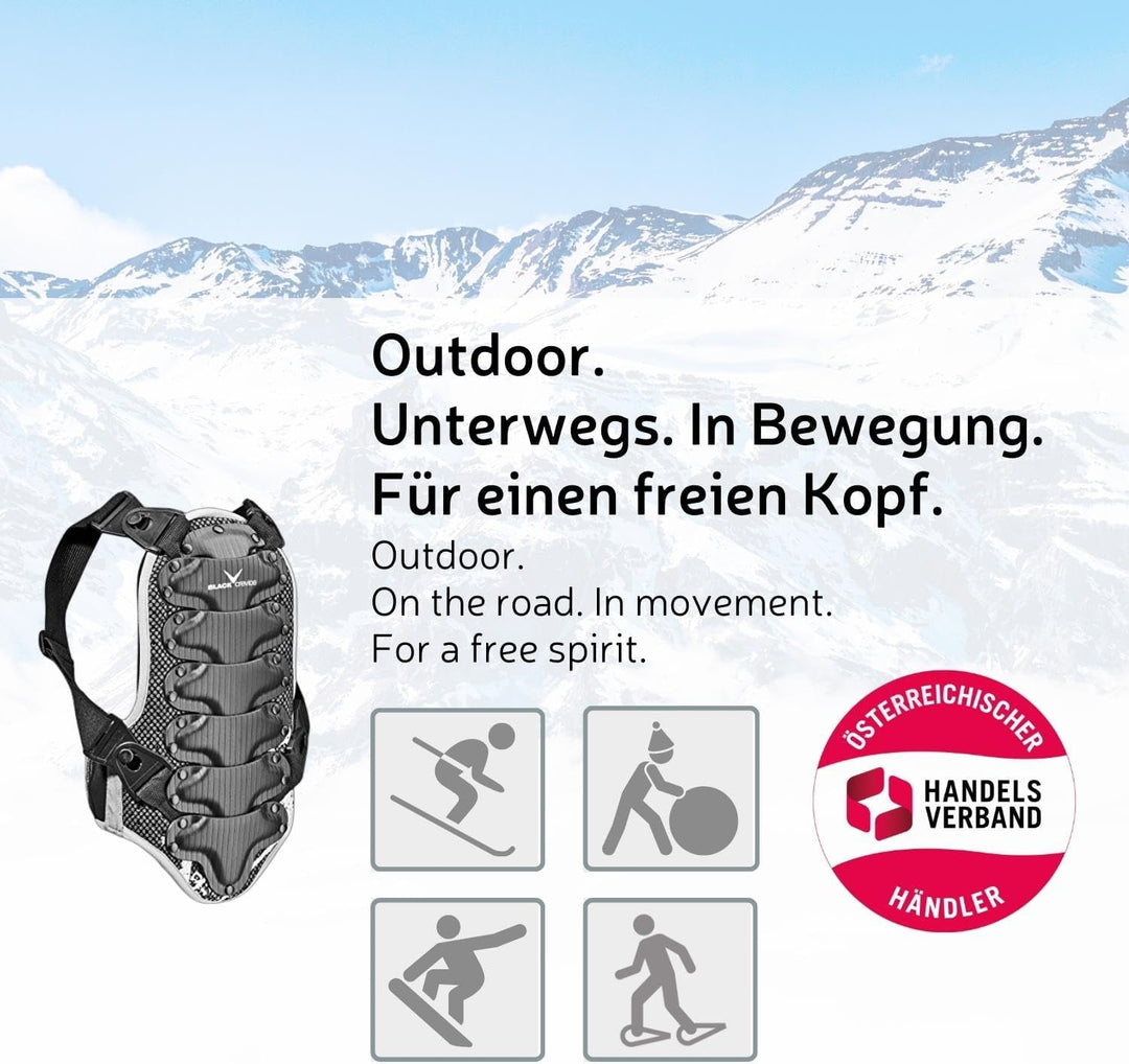 Black Crevice Rückenprotektor für Kinder, Jugendliche &amp; Erwachsene I Atmungsaktiver &amp; ergonomisch ge