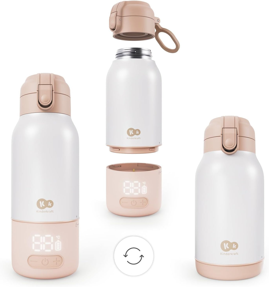 Kinderkraft GAJA Mobiler Flaschenwärmer 2-in-1 Thermoskanne 500 ml, erwärmt Milch in 120 Sekunden, 5
