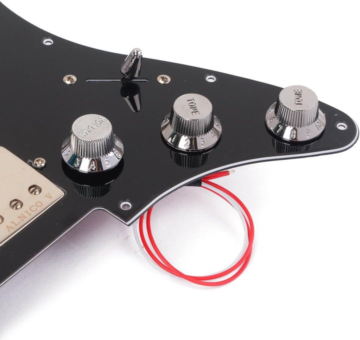 Ogdni SSH Schlagbrett-Set für Strat E-Gitarre, vorverdrahtet, Schwarz
