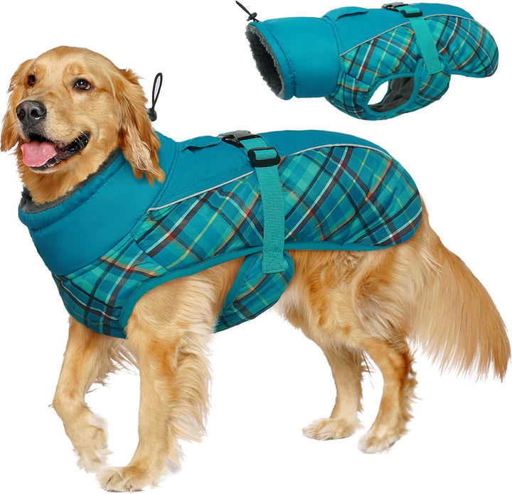 IECOii Hundemantel Winter,Warme Fleece Rollkragen Hundejacke,Wasserdicht Winterjacken Wintermäntel f