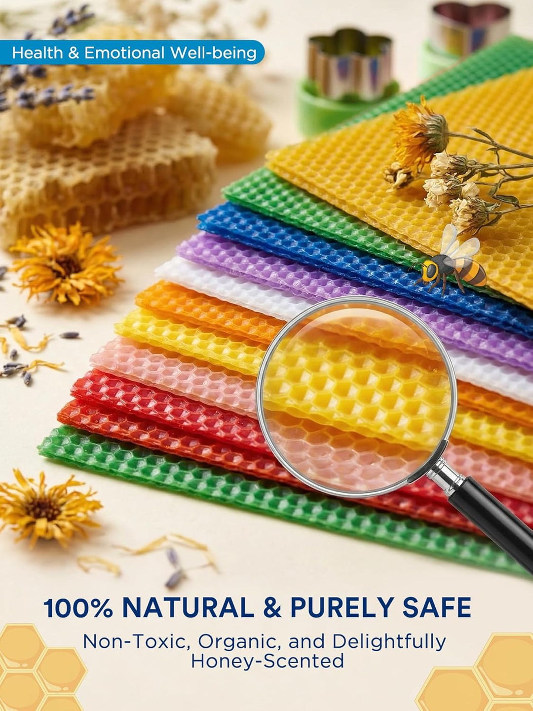 LumaCraft Bienenwachsplatten für Kerzenherstellung Set – 16 Stk. 100% reine natürliche Bienenwachspl