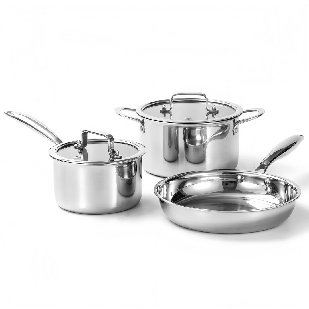 Kochtöpfe inkl.Glasdeckel,Bratpfanne,3erTopf-Set,Ø16cm,Ø20cm,Ø26cm,Spülmaschinengeeignet, Töpfe für