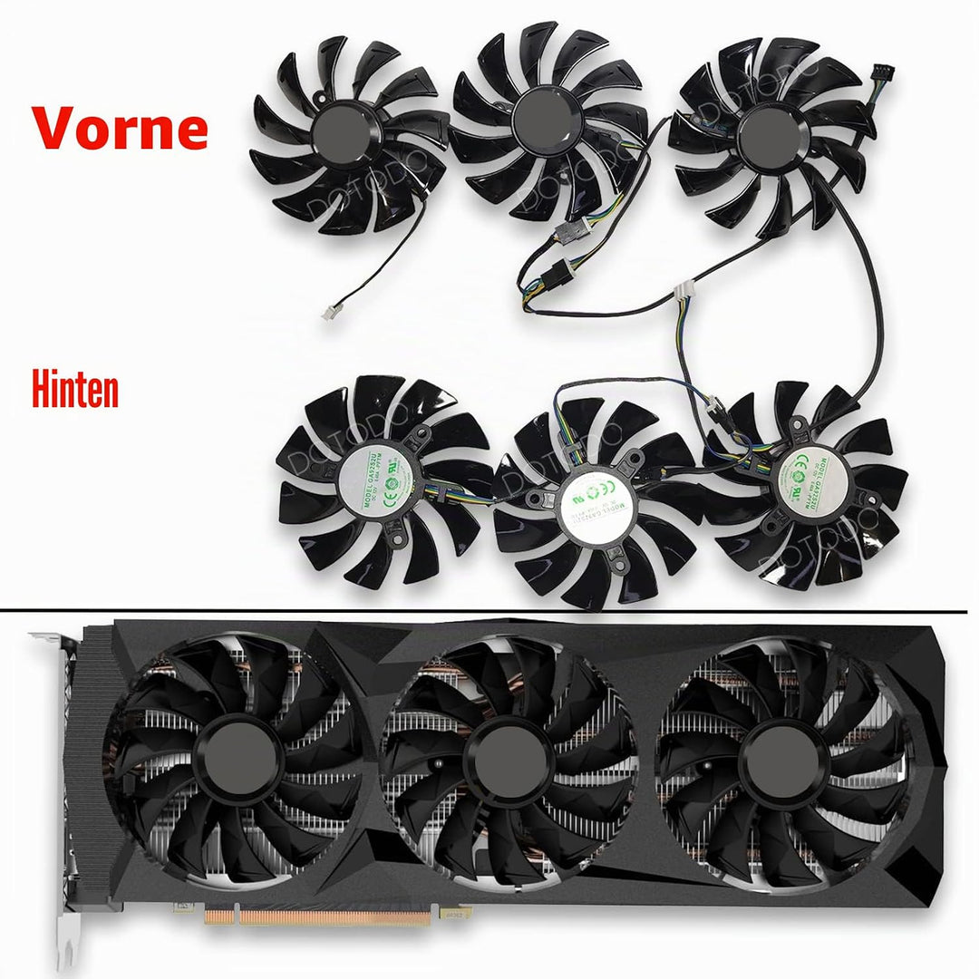 Dotodo 87 mm GA92S2U DC12V 0.46A 4PIN Grafikkarte kühlt Lüfter für ZOTAC GeForce RTX 2080 RTX 2080 T