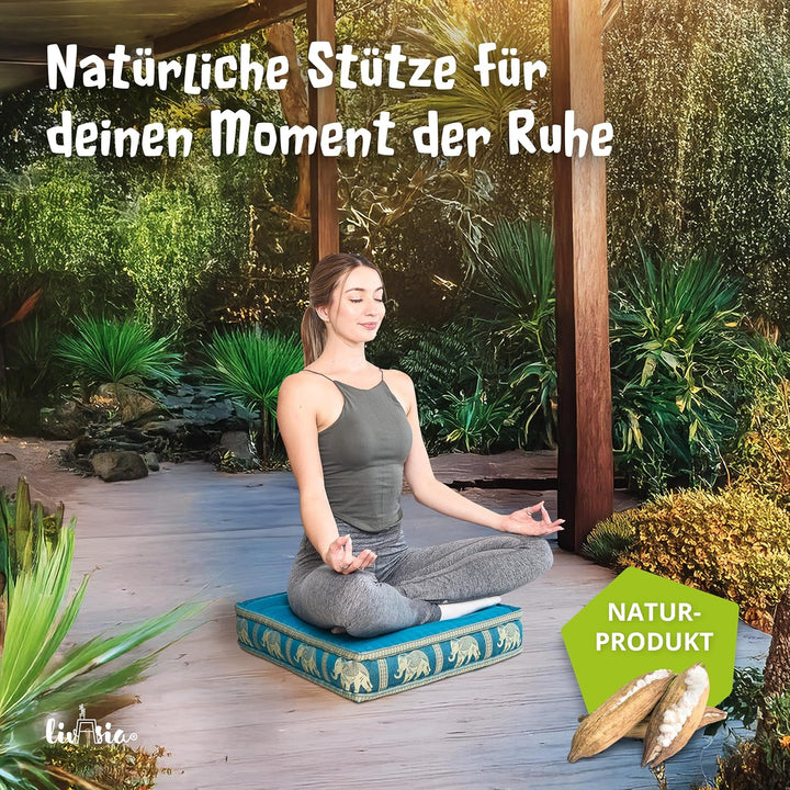 Livasia Sitzkissen Boden Thaiseide, Bodenkissen Indoor/Outdoor, Meditationskissen Yogakissen, Stuhla