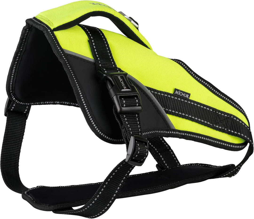 MICHUR Joel Hunde BRUSTGESCHIRR grün, Nylon Hundegeschirr, Hundegeschirr, mit Reflektoren, Neopren,