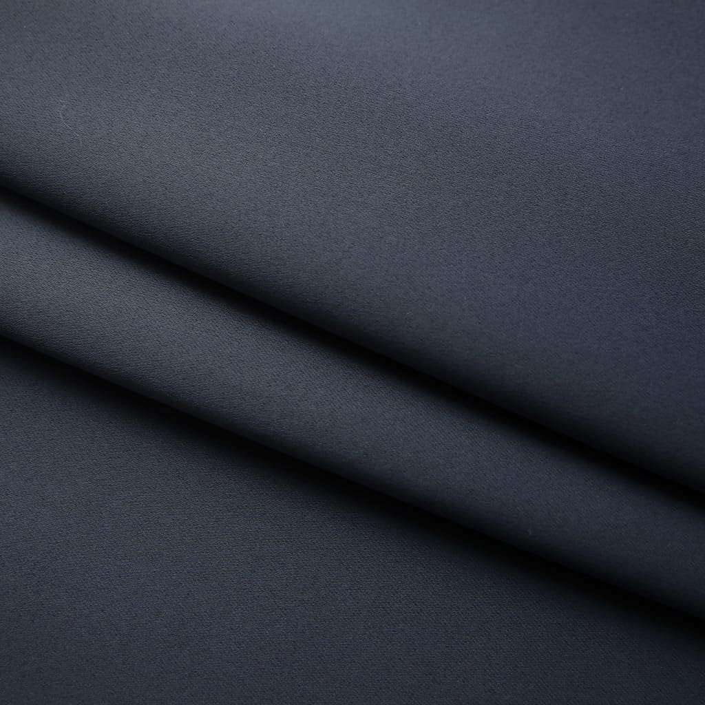 WIFESE 2 Stück Verdunkelungsvorhänge mit Haken 140x225 cm Anthrazit Vorhang Blickdicht Gardine Curta