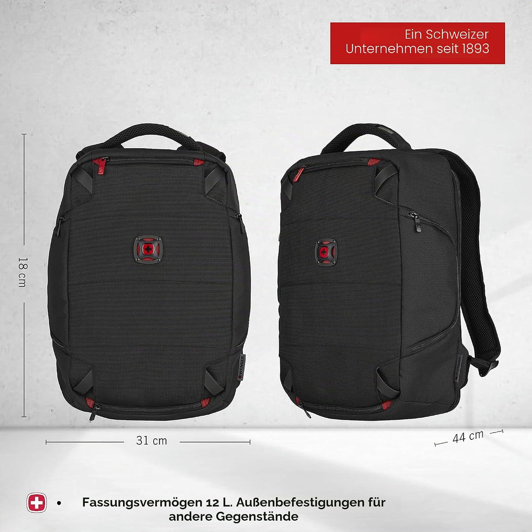 Wenger TechPack Laptop-Rucksack für Technik, Notebook bis 14 Zoll, Tablet bis 10 Zoll, 12 l, Damen H