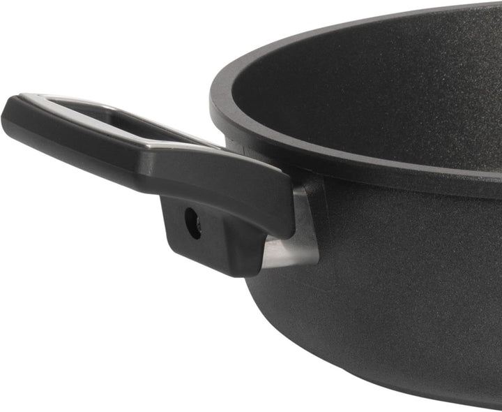 SKK kleiner Aluguss Schmortopf Ø 24 cm - induktionsgeeignet - hohe Antihaft Kasserolle beschichteter