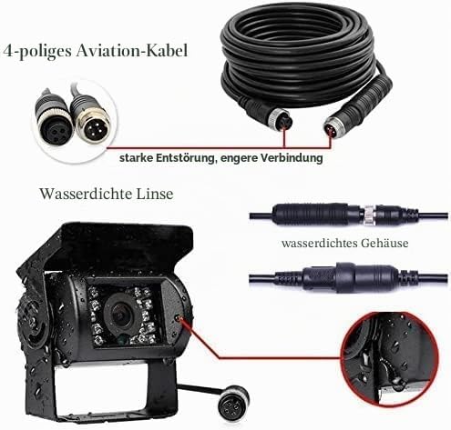 CAMECHO Fahrzeug Backup Kamera – 22,9 cm 4 Geteilte Monitor Vorderseite View, Kamera 18 IR-Nachtsich