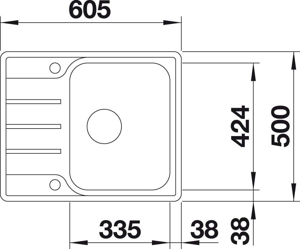 BLANCO LEMIS 45 S-IF Mini | Edelstahl | Einbauart: Einbau von Oben & Flächenbündig | reversibel | mi