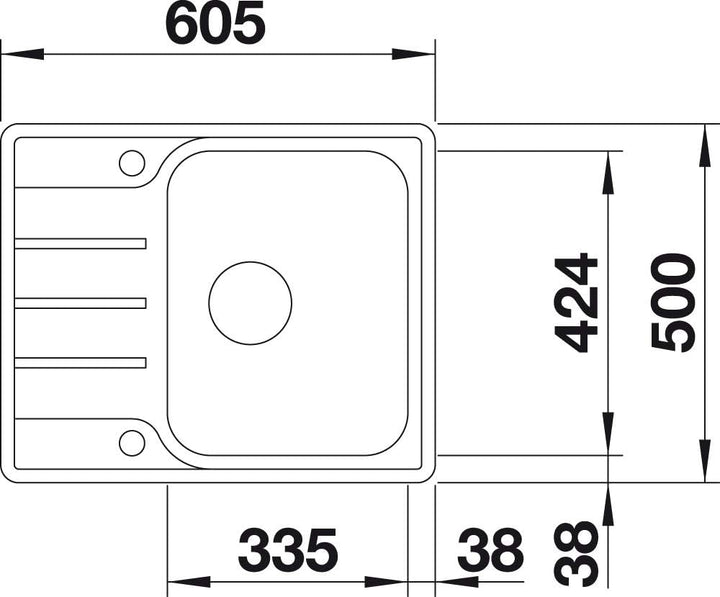 BLANCO LEMIS 45 S-IF Mini | Edelstahl | Einbauart: Einbau von Oben & Flächenbündig | reversibel | mi