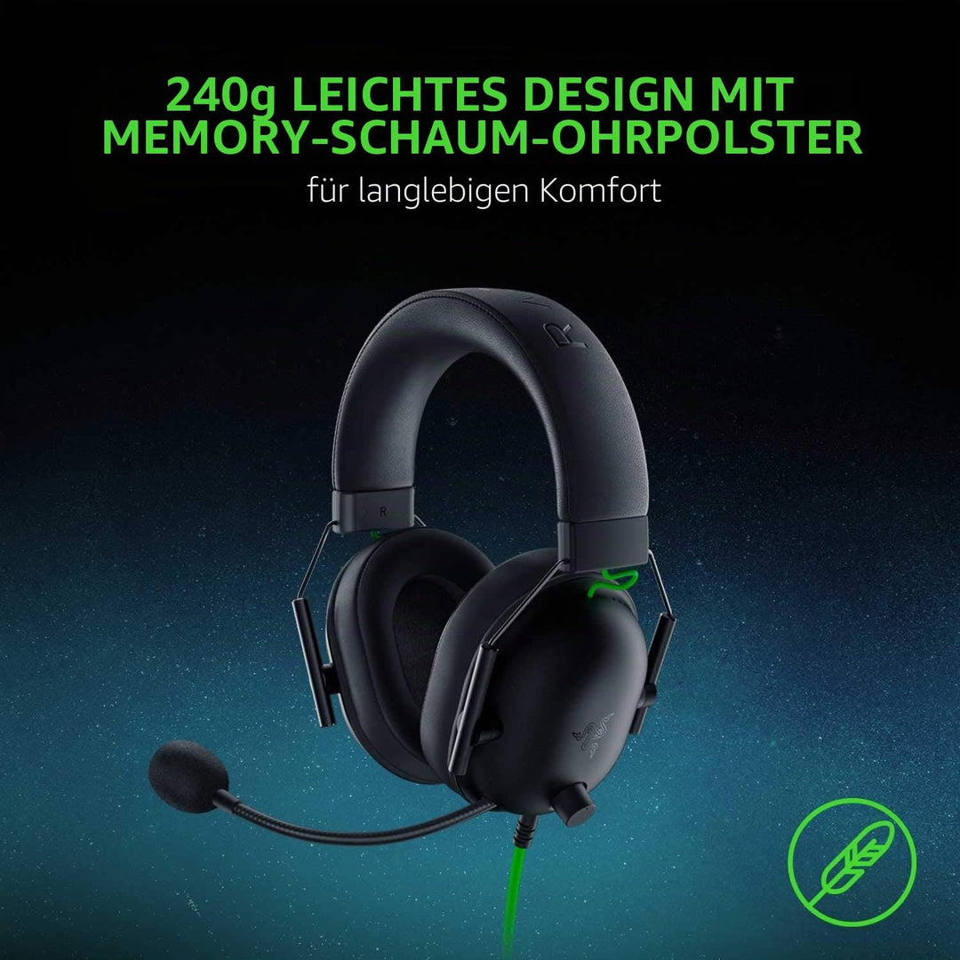 Razer BlackShark V2 X Gaming-Headset: 7.1 Surround Sound – 50 mm Treiber – Memory-Schaumstoff-Kissen