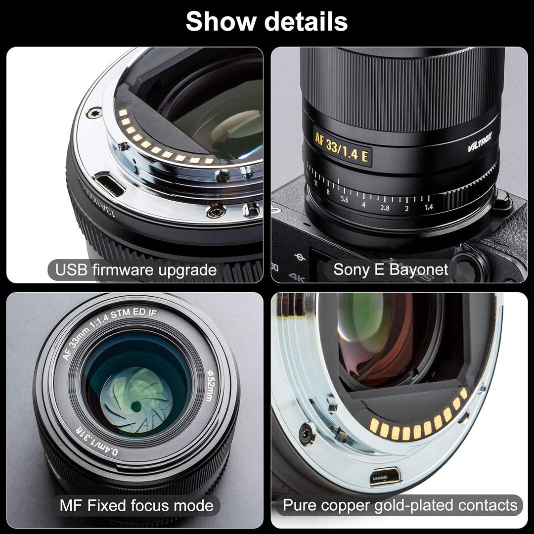 VILTROX AF 33mm F1.4 Autofokus Objektiv für Sony E Mount Kameras (APS-C, Einstellbare Blende f1.4-f1