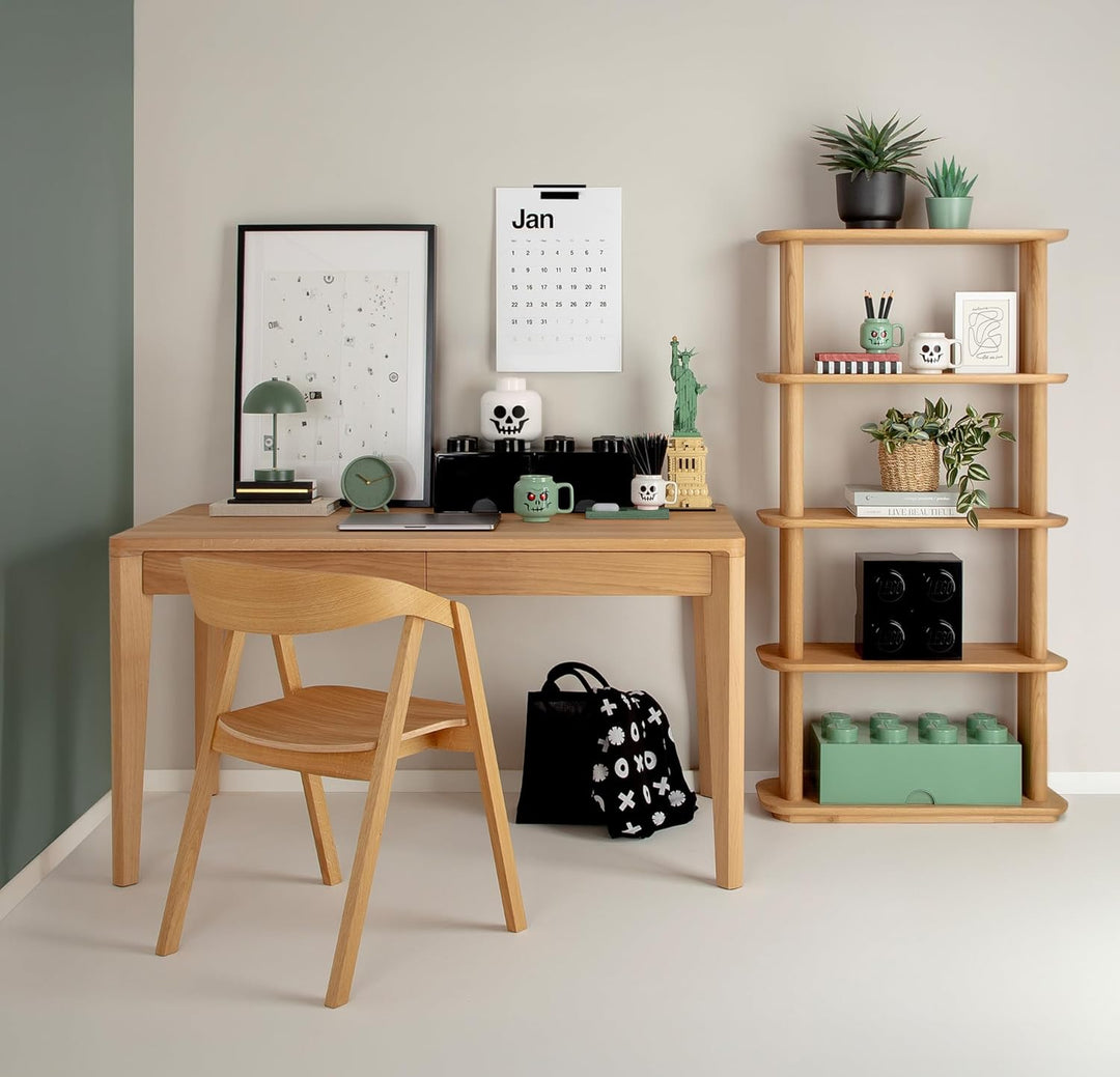 Room Copenhagen 40061754 Lego 8 Noppen, 2 Schubladen, stapelbare Box, 9,4 l, Dunkelgrau, 8 knoppen