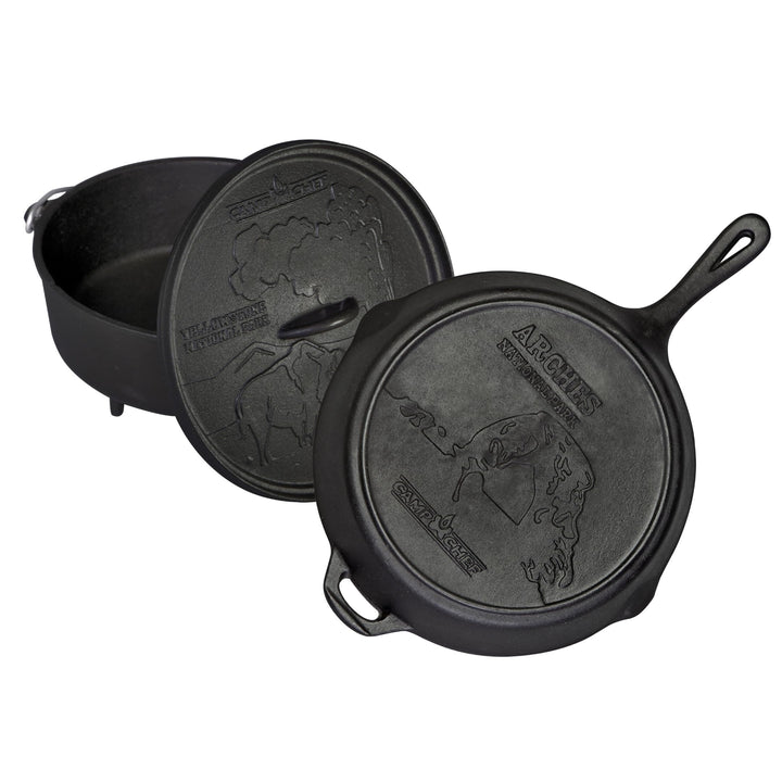Camp Chef - National Parks Gusseisen-Set (30,5 cm Dutch Oven, 30,5 cm Bratpfanne und Deckel)