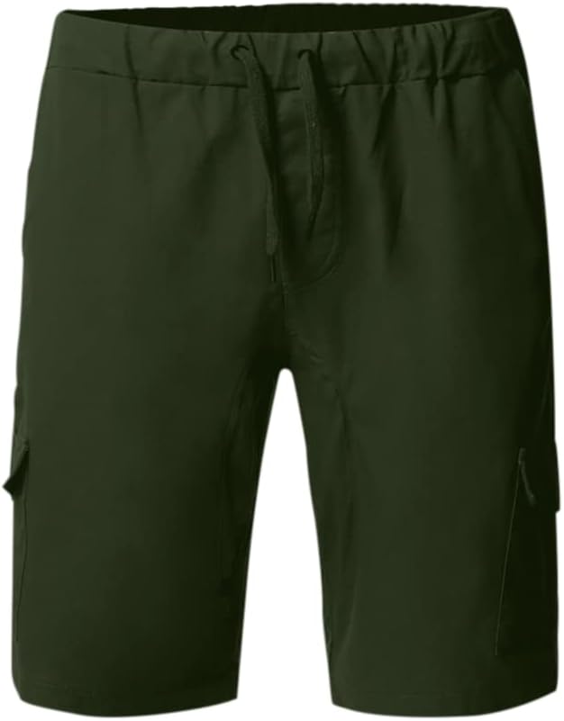 Cindeyar Herren Shorts Sommer Chino Jeans Kurze Hosen Stretch Jogger Cargo Shorts Slim-Fit M 175grün