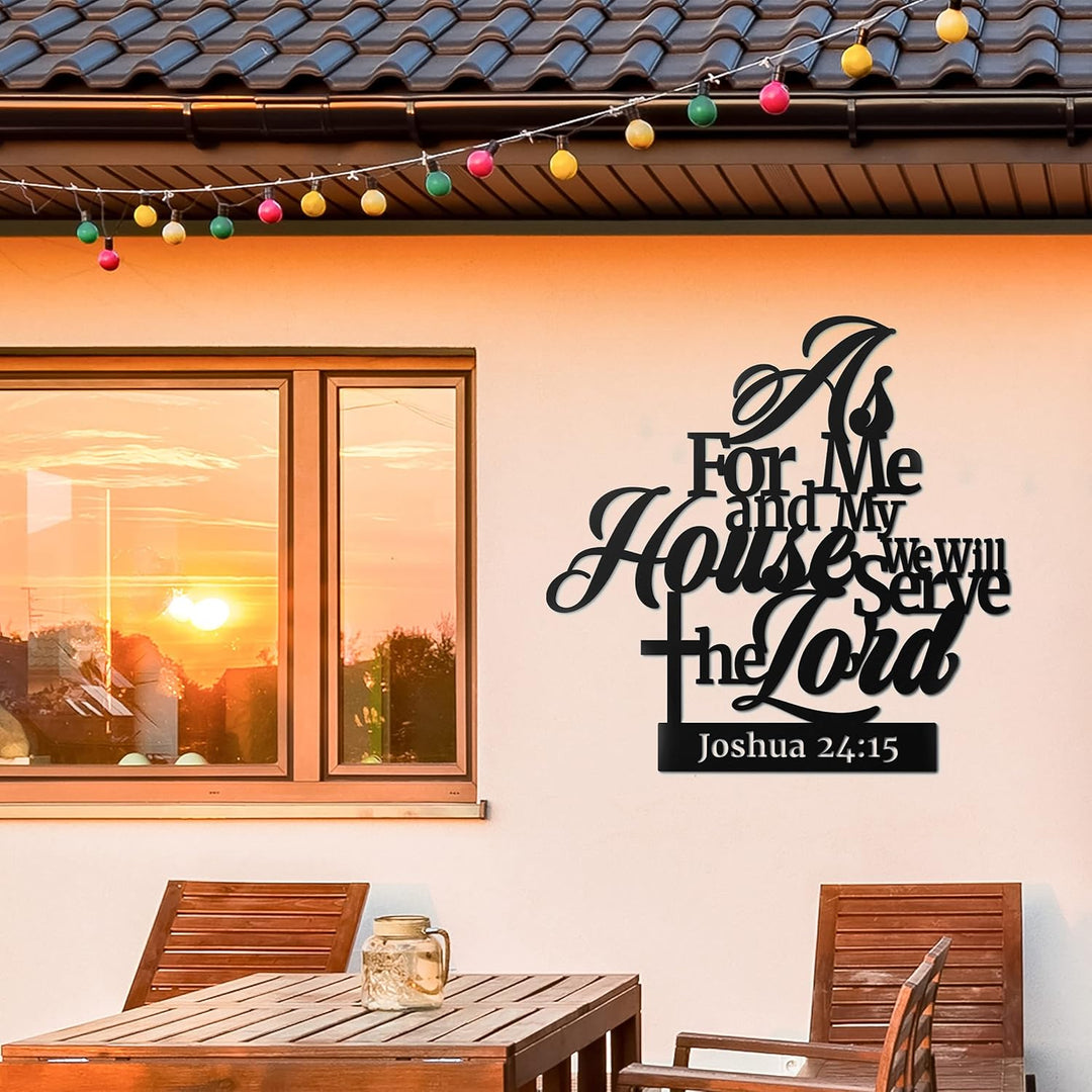 Vivegate As For Me And My House Schild - Metall Bibelversen Wanddekoration As For Me And My House Ch