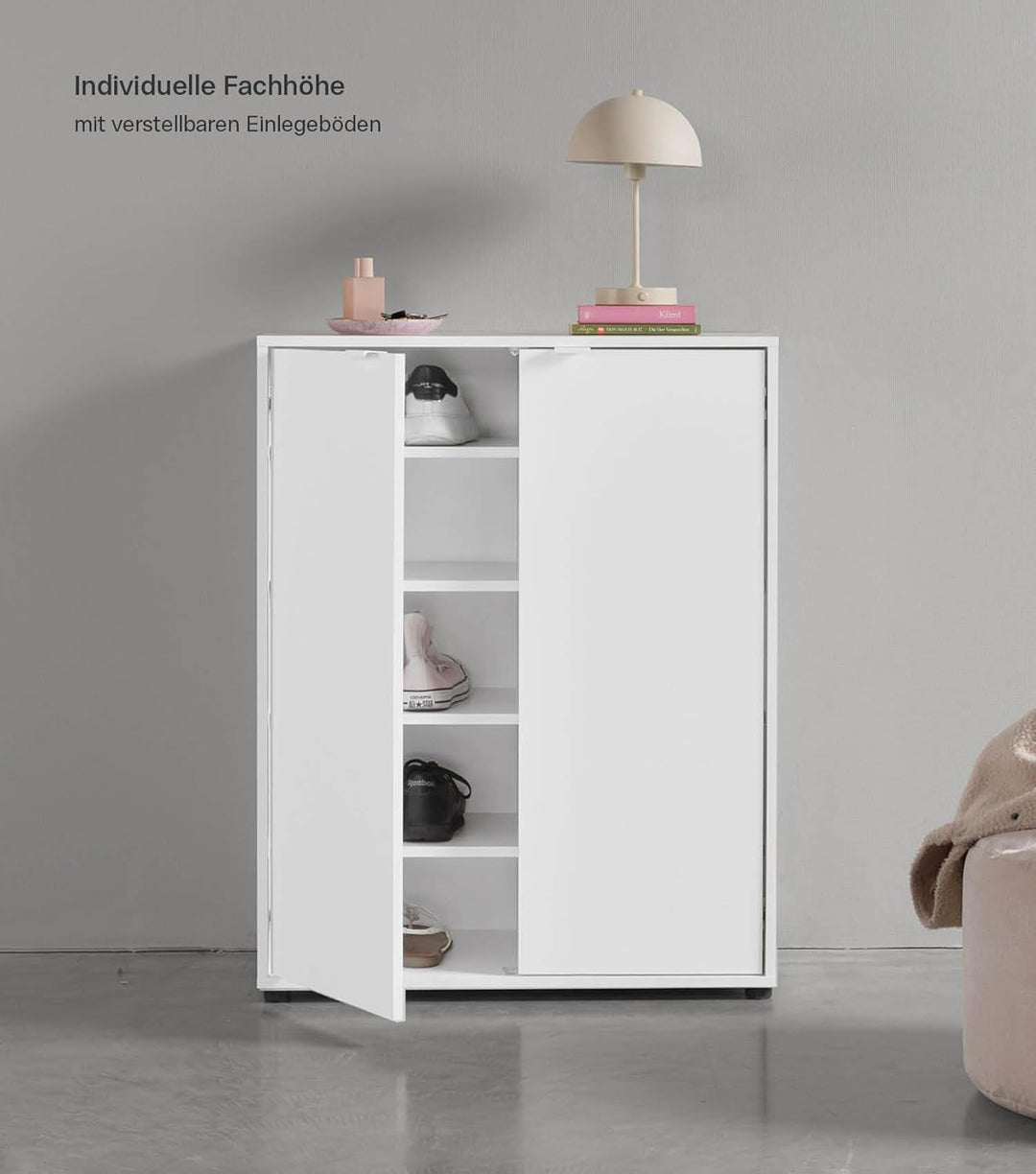 mokebo Schuhschrank 'Der Concierge' (74x95 cm) aus Holz, Schuhregal mit Zwei Türen, Aufbewahrungssch
