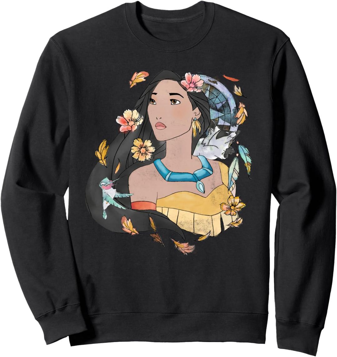 Disney Pocahontas Dream-catcher Floral Sketch Sweatshirt