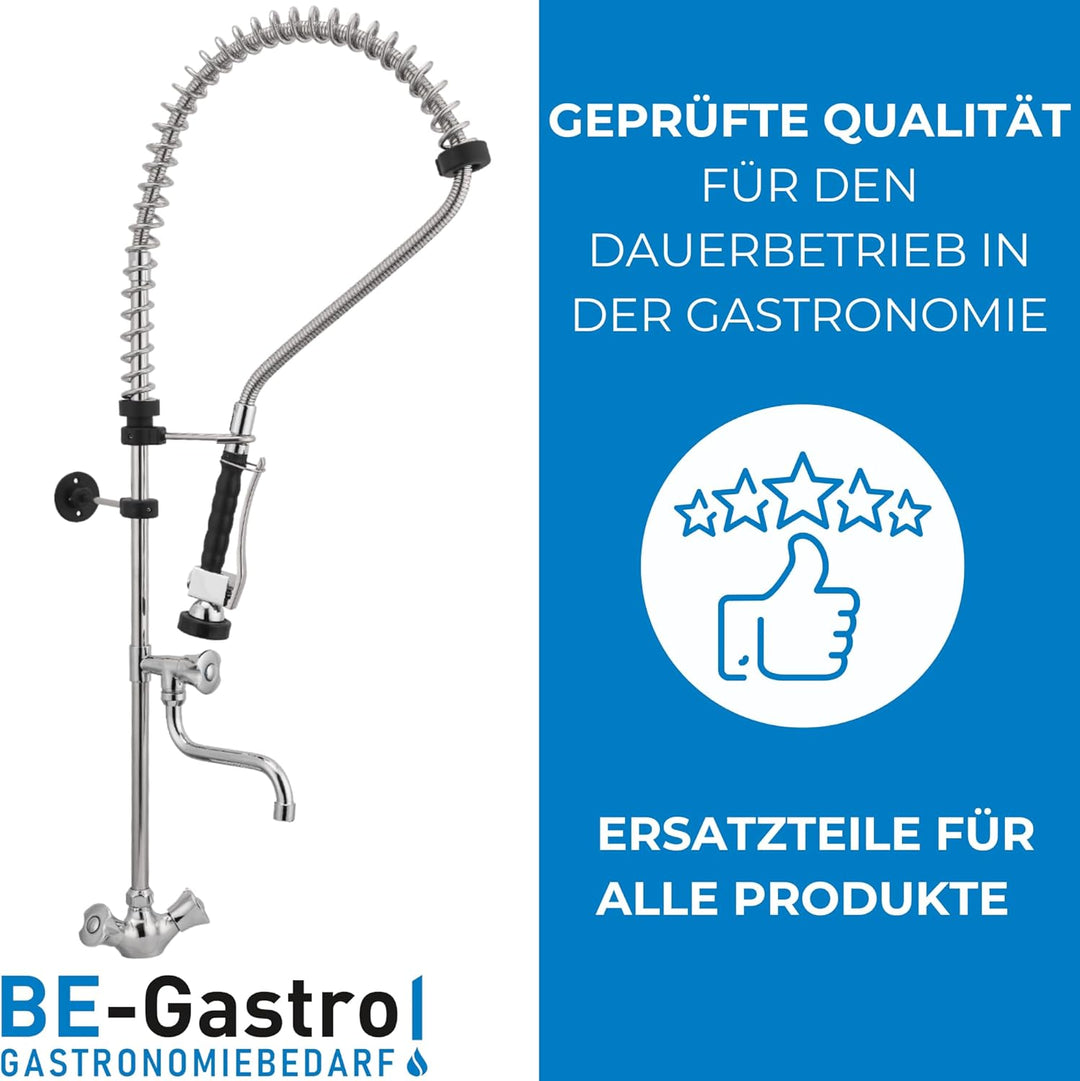 BE-GASTRO I Profi Gastro Geschirrbrause Einloch "Premium" Drehgriff inkl. Wasserhahn, Mischbatterie