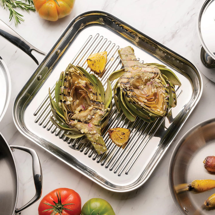 Tramontina 11-inch 80116/072DS Gourmet Stainless Steel Induction-Ready Tri-Ply Clad 11 inch Grill Pa
