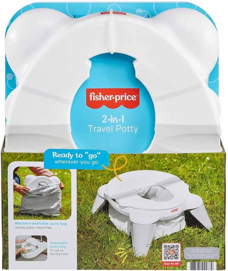 Fisher-Price HBM74 - 2-in-1 Reisetöpfchen und Toilettensitz  – tragbares Trainingstöpfchen mit abneh