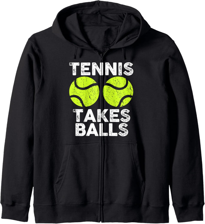 Tennis Takes Balls Funny Tennis Lovers Tennis Players Kapuzenjacke
