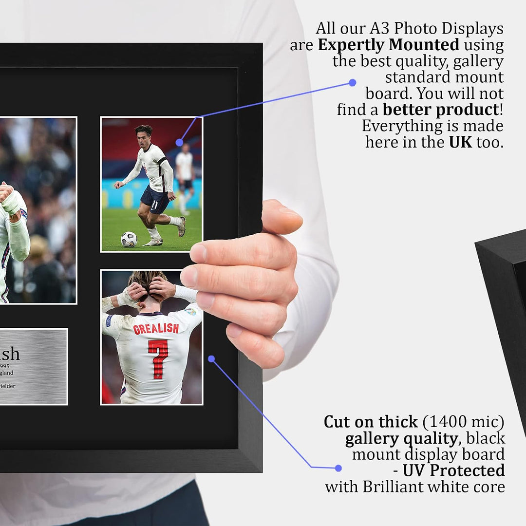 HWC Trading FR A3 Jack Grealish England Geschenke Gedruckt, Signiert Autogramm Bild, Für Fussball-Fa