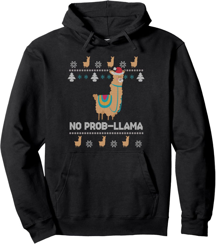 No Prob Lama Lustig Ugly Christmas Sweater Alpaka Pullover Hoodie