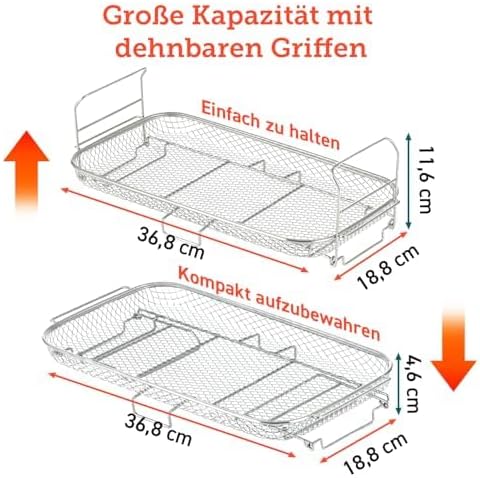 Cosori Heissluftfritteuse Zubehör, Multifunktionales Backgitter Kompatibel mit Dual Blaze TwinFry 10
