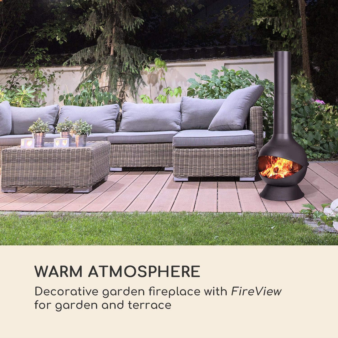 blumfeldt Knight on Fire - Gartenkamin, Terrassenofen, FireView, Stahl, rostfrei, Moderne Optik, sta