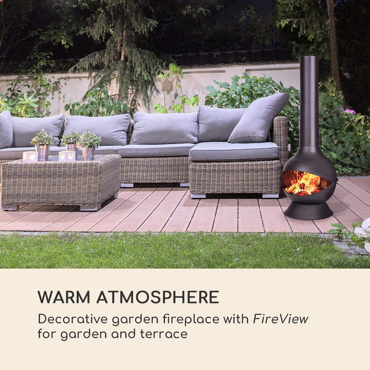 blumfeldt Knight on Fire - Gartenkamin, Terrassenofen, FireView, Stahl, rostfrei, Moderne Optik, sta